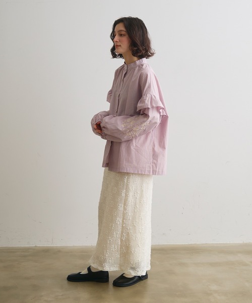 Crisp(クリスプ)の「ストライプ刺繍ブラウス(シャツ/ブラウス・レディース・ブルー/ピンク・FREE)」の15枚目の写真