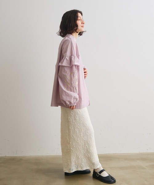 Crisp(クリスプ)の「ストライプ刺繍ブラウス(シャツ/ブラウス・レディース・ブルー/ピンク・FREE)」の17枚目の写真