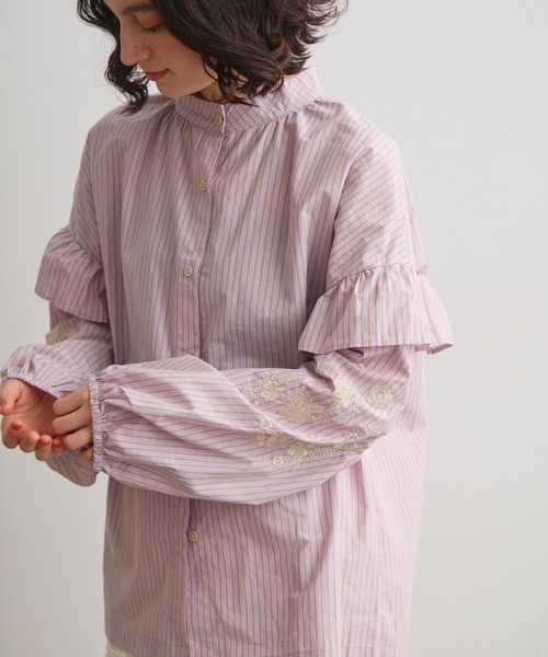Crisp(クリスプ)の「ストライプ刺繍ブラウス(シャツ/ブラウス・レディース・ブルー/ピンク・FREE)」の20枚目の写真