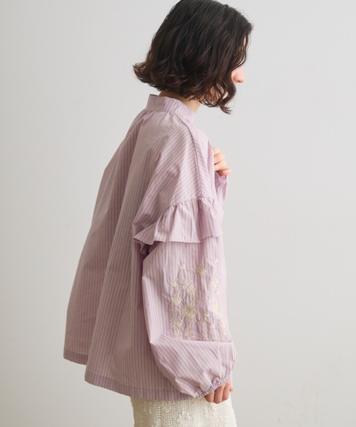 Crisp(クリスプ)の「ストライプ刺繍ブラウス(シャツ/ブラウス・レディース・ブルー/ピンク・FREE)」の22枚目の写真