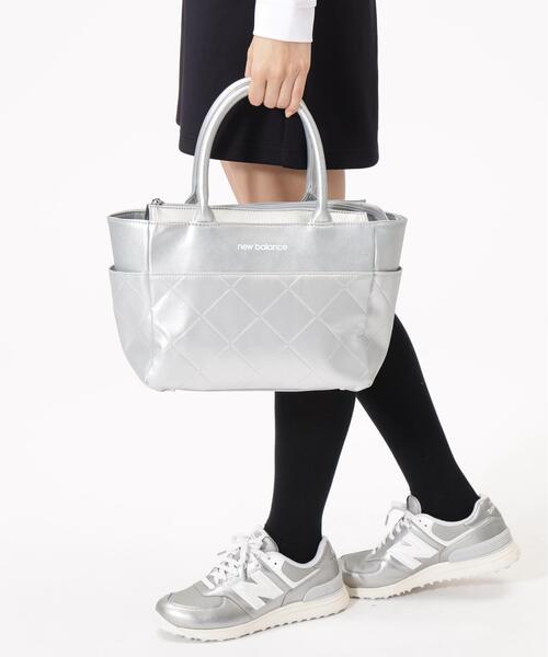新品タグ付き　ニューバランス　合皮×ボア　カートバッグ　ゴルフ　シルバー new balance golf】カートバッグ (WOMENS)（トートバッグ）｜New
