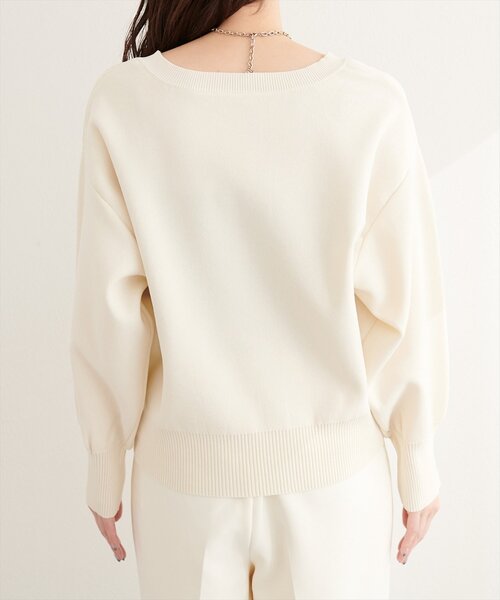 natural couture（ナチュラルクチュール）の「キーネックポリカーデ（カーディガン/ボレロ・レディース・レッド/チャコールグレー/オフホワイト/サックスブルー/グレイッシュベージュ・FREE）」の14枚目の写真