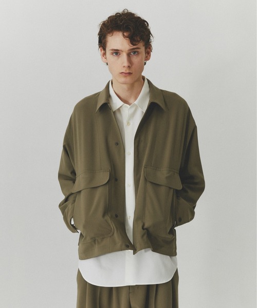 PUBLIC TOKYO（パブリックトウキョウ）の「【大人気昨年SS完売アイテム】TRIXIONウーリーシャツブルゾン /セットアップ対応/春服/即完アイテム/防シワ（ブルゾン・メンズ・ブラック/ベージュ・2/1）」の16枚目の写真