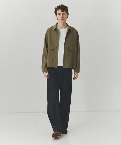 PUBLIC TOKYO（パブリックトウキョウ）の「【大人気昨年SS完売アイテム】TRIXIONウーリーシャツブルゾン /セットアップ対応/春服/即完アイテム/防シワ（ブルゾン・メンズ・ブラック/ベージュ・2/1）」の7枚目の写真