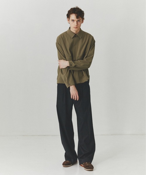 PUBLIC TOKYO（パブリックトウキョウ）の「【大人気昨年SS完売アイテム】TRIXIONウーリーシャツブルゾン /セットアップ対応/春服/即完アイテム/防シワ（ブルゾン・メンズ・ブラック/ベージュ・2/1）」の8枚目の写真