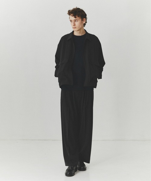 PUBLIC TOKYO（パブリックトウキョウ）の「【大人気昨年SS完売アイテム】TRIXIONウーリーシャツブルゾン /セットアップ対応/春服/即完アイテム/防シワ（ブルゾン・メンズ・ブラック/ベージュ・2/1）」の10枚目の写真