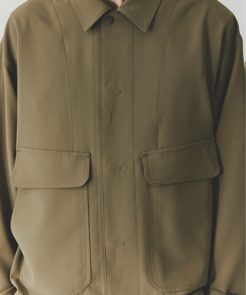 PUBLIC TOKYO（パブリックトウキョウ）の「【大人気昨年SS完売アイテム】TRIXIONウーリーシャツブルゾン /セットアップ対応/春服/即完アイテム/防シワ（ブルゾン・メンズ・ブラック/ベージュ・2/1）」の22枚目の写真