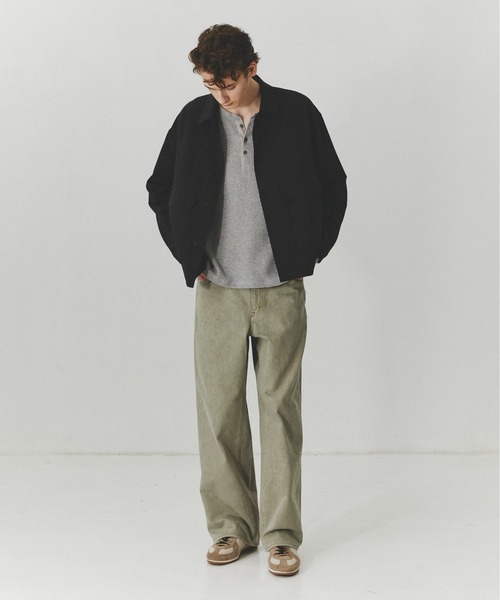 PUBLIC TOKYO（パブリックトウキョウ）の「【大人気昨年SS完売アイテム】TRIXIONウーリーシャツブルゾン /セットアップ対応/春服/即完アイテム/防シワ（ブルゾン・メンズ・ブラック/ベージュ・2/1）」の13枚目の写真