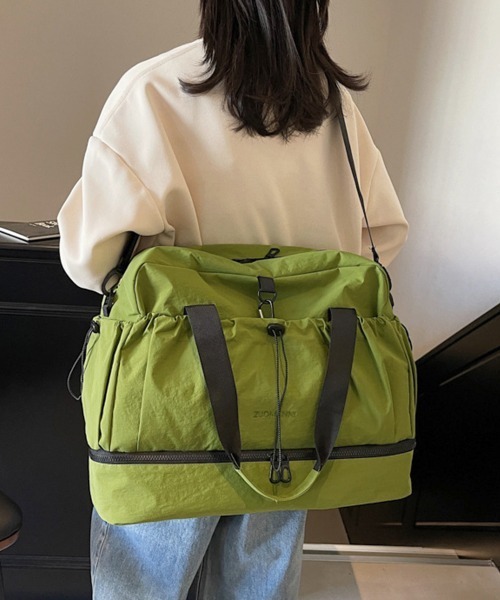 Miniministore(ミニミニストア)の「ボストンバッグユニセックストラベルバッグ(ボストンバッグ・レディース・ライトグレー/グリーン/アイボリー/ブラック/テラコッタ/ベージュ・FREE)」の6枚目の写真