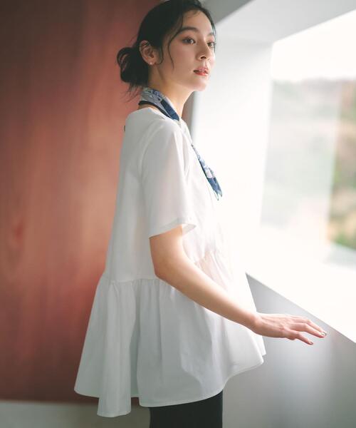 OPAQUE.CLIP（オペークドットクリップ）の「ペプラムドッキングカットソー【洗濯機OK】（Tシャツ/カットソー・レディース・チャコールグレー/ブラウン系/ブラック/ホワイト・40/38/36/42）」の17枚目の写真