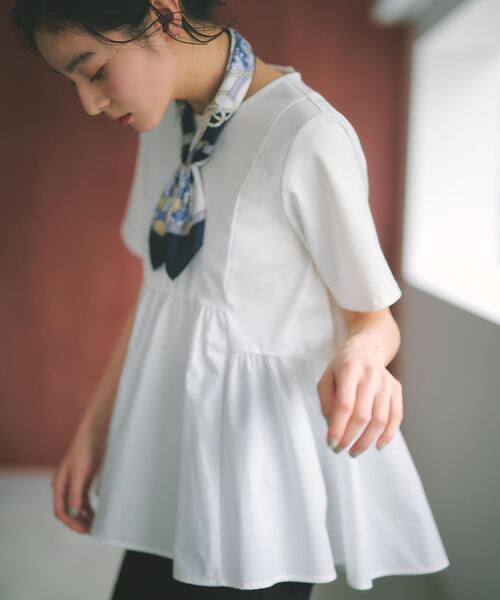 OPAQUE.CLIP（オペークドットクリップ）の「ペプラムドッキングカットソー【洗濯機OK】（Tシャツ/カットソー・レディース・チャコールグレー/ブラウン系/ブラック/ホワイト・40/38/36/42）」の18枚目の写真