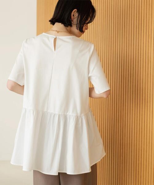 OPAQUE.CLIP（オペークドットクリップ）の「ペプラムドッキングカットソー【洗濯機OK】（Tシャツ/カットソー・レディース・チャコールグレー/ブラウン系/ブラック/ホワイト・40/38/36/42）」の14枚目の写真