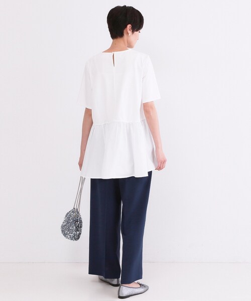 OPAQUE.CLIP(オペークドットクリップ)の「ペプラムドッキングカットソー【洗濯機OK】(Tシャツ/カットソー・レディース・チャコールグレー/ブラウン系/ブラック/ホワイト・40/38/36/42)」の12枚目の写真