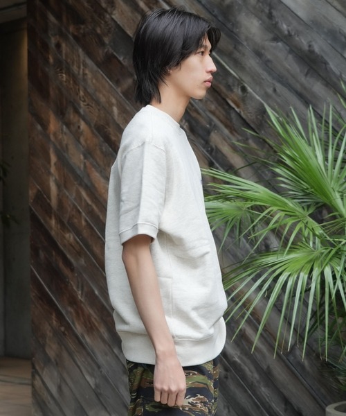 Champion(チャンピオン)の「【CHAMPION/チャンピオン】【乾きやすくてヨレない】半袖スウェット USAコットン×リサイクルポリエステル サステナブル 洗濯に強い(Tシャツ/カットソー・メンズ・ネイビー/杢グレー/ブラック/オフホワイト・X-LARGE/LARGE/MEDIUM)」の8枚目の写真