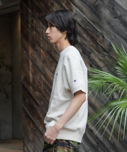 Champion(チャンピオン)の「【CHAMPION/チャンピオン】【乾きやすくてヨレない】半袖スウェット USAコットン×リサイクルポリエステル サステナブル 洗濯に強い(Tシャツ/カットソー・メンズ・ネイビー/杢グレー/ブラック/オフホワイト・X-LARGE/LARGE/MEDIUM)」の9枚目の写真