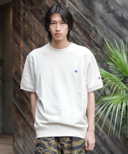 Champion(チャンピオン)の「【CHAMPION/チャンピオン】【乾きやすくてヨレない】半袖スウェット USAコットン×リサイクルポリエステル サステナブル 洗濯に強い(Tシャツ/カットソー・メンズ・ネイビー/杢グレー/ブラック/オフホワイト・X-LARGE/LARGE/MEDIUM)」の10枚目の写真