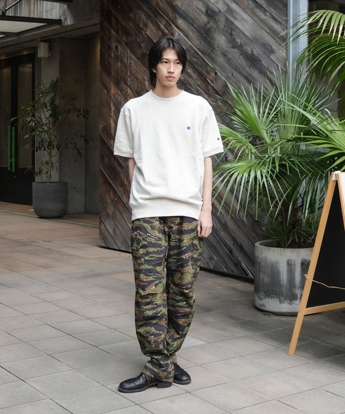 Champion(チャンピオン)の「【CHAMPION/チャンピオン】【乾きやすくてヨレない】半袖スウェット USAコットン×リサイクルポリエステル サステナブル 洗濯に強い(Tシャツ/カットソー・メンズ・ネイビー/杢グレー/ブラック/オフホワイト・X-LARGE/LARGE/MEDIUM)」の5枚目の写真