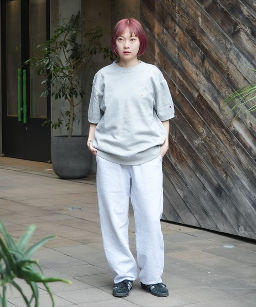 Champion(チャンピオン)の「【CHAMPION/チャンピオン】【乾きやすくてヨレない】半袖スウェット USAコットン×リサイクルポリエステル サステナブル 洗濯に強い(Tシャツ/カットソー・メンズ・ネイビー/杢グレー/ブラック/オフホワイト・X-LARGE/LARGE/MEDIUM)」の21枚目の写真