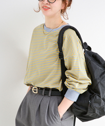 B.C STOCK（ベーセーストック）の「《追加7》【WEB限定】ウォッシャブル / ボーダーロンTEE（Tシャツ/カットソー）」