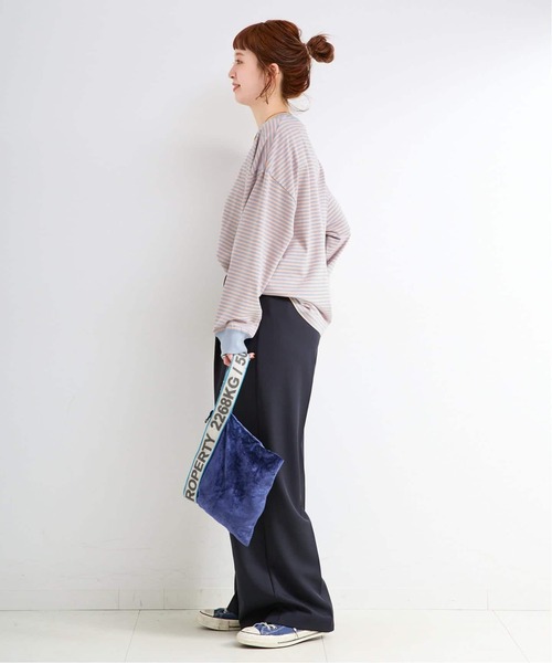 B.C STOCK（ベーセーストック）の「《追加7》【WEB限定】ウォッシャブル / ボーダーロンTEE（Tシャツ/カットソー・レディース・イエロー/ピンク/パープル系その他/グリーン・FREE）」の22枚目の写真