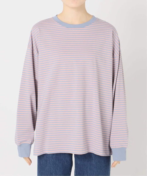 B.C STOCK(ベーセーストック)の「《追加7》【WEB限定】ウォッシャブル / ボーダーロンTEE(Tシャツ/カットソー・レディース・イエロー/ピンク/パープル系その他/グリーン・FREE)」の16枚目の写真