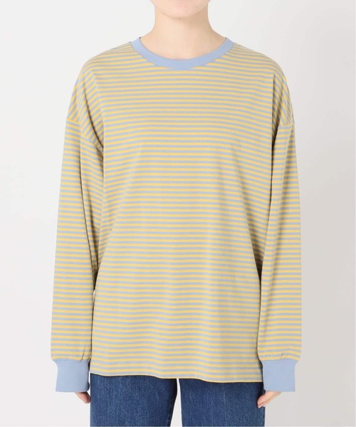 B.C STOCK(ベーセーストック)の「《追加7》【WEB限定】ウォッシャブル / ボーダーロンTEE(Tシャツ/カットソー・レディース・イエロー/ピンク/パープル系その他/グリーン・FREE)」の14枚目の写真