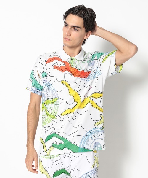 MARK & LONA(マークアンドロナ)の「Axon Camo Mesh Performance Polo | MEN(ポロシャツ・メンズ・ホワイト/ブラック・46/48)」の1枚目の写真