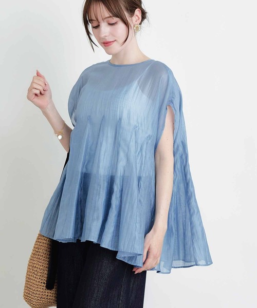 PICCIN(ピッチン)の「後ろリボンクラゲブラウス(シャツ/ブラウス・レディース・サックスブルー/ブラック/ピンク・M)」の10枚目の写真