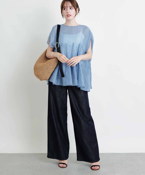 PICCIN(ピッチン)の「後ろリボンクラゲブラウス(シャツ/ブラウス・レディース・サックスブルー/ブラック/ピンク・M)」の8枚目の写真