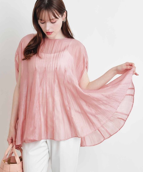 PICCIN(ピッチン)の「後ろリボンクラゲブラウス(シャツ/ブラウス・レディース・サックスブルー/ブラック/ピンク・M)」の4枚目の写真