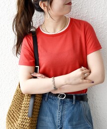 SHIPS any:〈手洗い可能〉レイヤード シアー ワッフル TEE