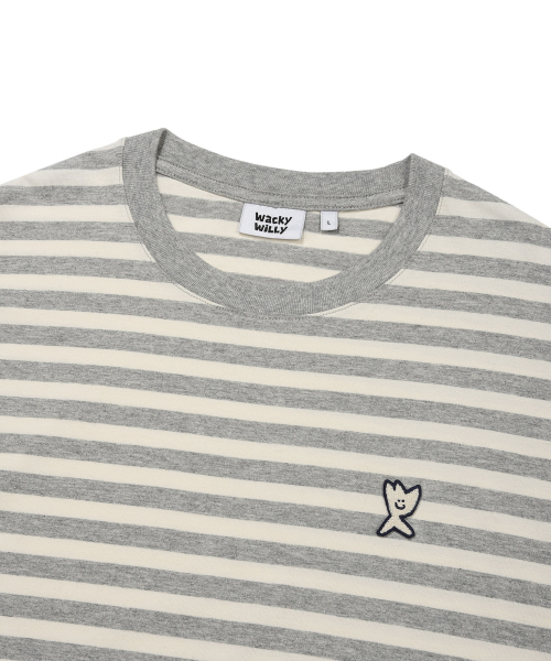 Wacky WiLLy(ワッキーウィリー)の「ベーシックストライプ半袖Tシャツグレー(Tシャツ/カットソー・レディース・その他・LARGE/MEDIUM/X-LARGE/XX-LARGE/SMALL/X-SMALL)」の4枚目の写真