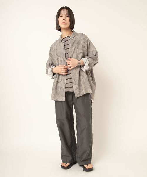 RNA-N(アールエヌエーエヌ)の「M2645 タックボーダー8分袖T(Tシャツ/カットソー・レディース・キナリ/グリーン/グレー・FREE)」の13枚目の写真
