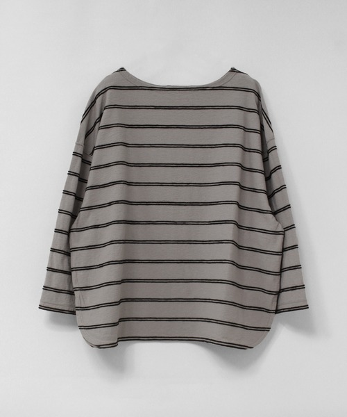 RNA-N(アールエヌエーエヌ)の「M2645 タックボーダー8分袖T(Tシャツ/カットソー・レディース・キナリ/グリーン/グレー・FREE)」の9枚目の写真