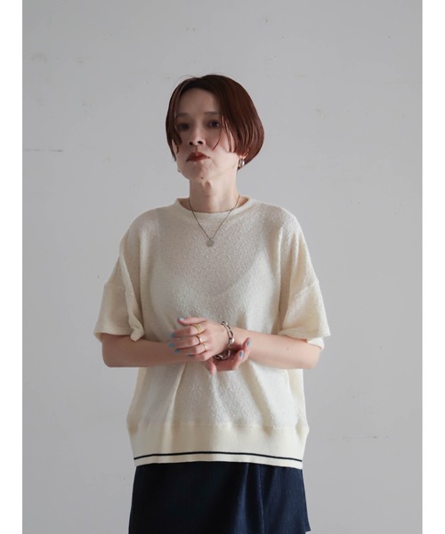 FIL DE FER(フィルデフェール)の「ウェーブJQ 裾リブP/O(Tシャツ/カットソー・レディース・ブラック/ホワイト・FREE)」の3枚目の写真
