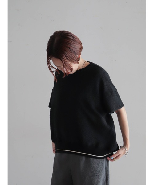 FIL DE FER(フィルデフェール)の「ウェーブJQ 裾リブP/O(Tシャツ/カットソー・レディース・ブラック/ホワイト・FREE)」の10枚目の写真