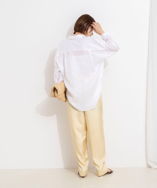 NOLLEY’S（ノーリーズ）の「【一部店舗＆WEB限定カラー】ウォッシャブル高機能サテン裾タブ付きパンツ（その他パンツ・レディース・ベビーピンク/ベージュ/イエロー・38/36）」の12枚目の写真