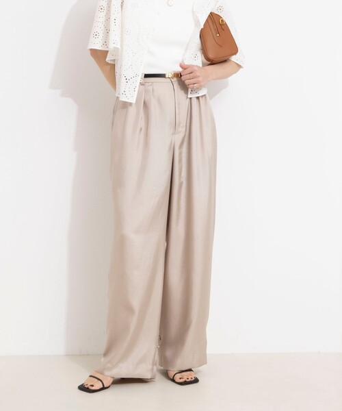 NOLLEY’S（ノーリーズ）の「【一部店舗＆WEB限定カラー】ウォッシャブル高機能サテン裾タブ付きパンツ（その他パンツ・レディース・ベビーピンク/ベージュ/イエロー・38/36）」の22枚目の写真