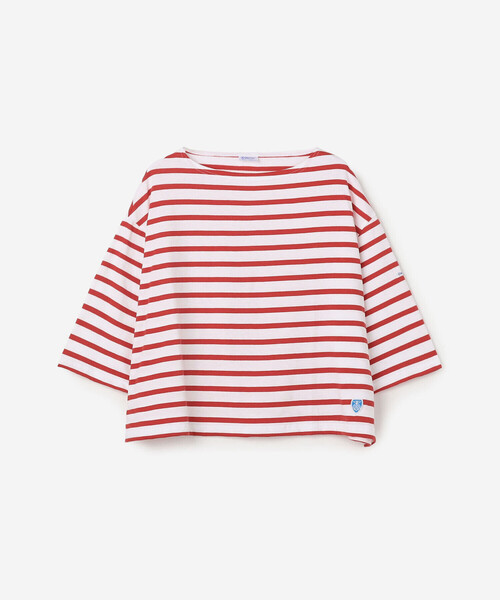 ORCIVAL（オーシバル）の「ORCIVAL | コットンレジェ ボートネック ボーダーTシャツ WOMEN（Tシャツ/カットソー・レディース・ブルー系その他/グレー系その他2/ホワイト/レッド系その他・1）」の5枚目の写真