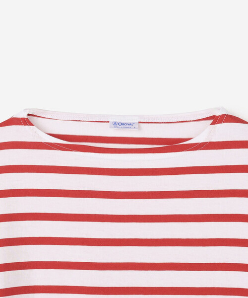 ORCIVAL（オーシバル）の「ORCIVAL | コットンレジェ ボートネック ボーダーTシャツ WOMEN（Tシャツ/カットソー・レディース・ブルー系その他/グレー系その他2/ホワイト/レッド系その他・1）」の7枚目の写真