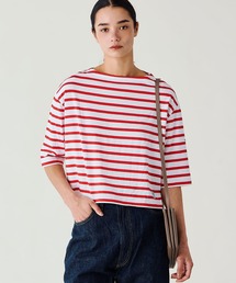 ORCIVAL | コットンレジェ ボートネック ボーダーTシャツ WOMEN