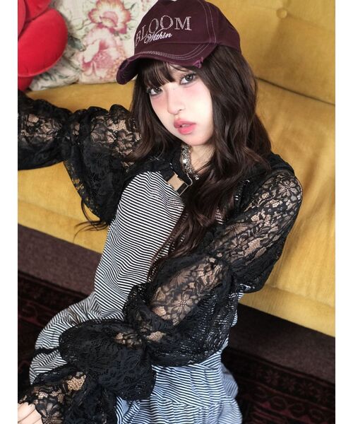 jouetie（ジュエティ）の「【MINAMI×jouetie】レースボレロフーディ（カーディガン/ボレロ・レディース・ブラック/アイボリー/ブルー・MEDIUM）」の4枚目の写真