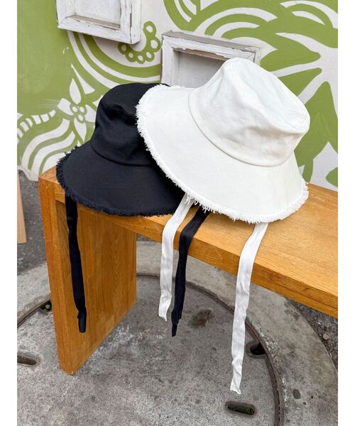 Ungrid(アングリッド)の「リボンデザインバケットハット(ハット・レディース・ブラック/オフホワイト・FREE)」の12枚目の写真
