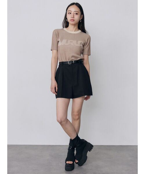 MURUA(ムルーア)の「タックショートパンツ 夏服(その他パンツ・レディース・グレー/ブラック・1/2)」の9枚目の写真