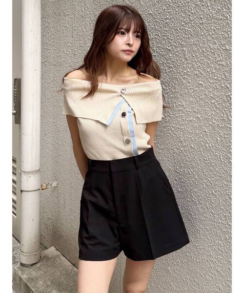 MURUA(ムルーア)の「タックショートパンツ 夏服(その他パンツ・レディース・グレー/ブラック・1/2)」の17枚目の写真