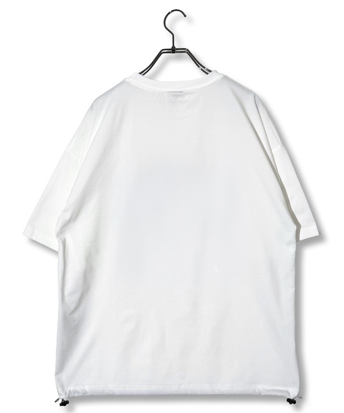 Candlestick(キャンドルスティック)の「グラフィック アート ワイドシルエット 裾ドロスト ストレッチ 半袖Tシャツ(Tシャツ/カットソー・レディース・ホワイト/ブラック・M/L)」の10枚目の写真