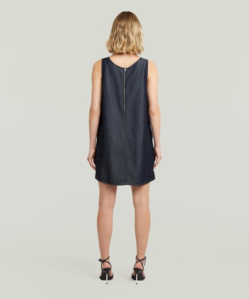 G-STAR(ジースター)の「Shift Cargo Dress/サイドカーゴポケットワンピース(ワンピース・レディース・ダークインディゴブルー・MEDIUM/SMALL/X-SMALL)」の3枚目の写真
