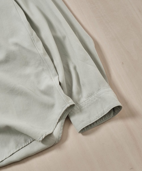 ATON（エイトン）の「【ATON】COTTON SILK VIERA LOOSE FIT SHIRT（シャツ/ブラウス・メンズ・グリーン/ネイビー・4/6/2）」の16枚目の写真