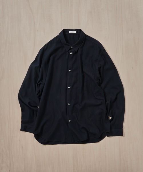 ATON（エイトン）の「【ATON】COTTON SILK VIERA LOOSE FIT SHIRT（シャツ/ブラウス・メンズ・グリーン/ネイビー・4/6/2）」の17枚目の写真