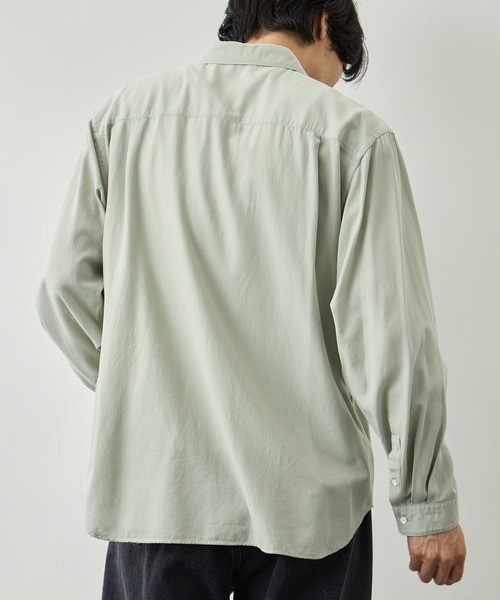 ATON(エイトン)の「【ATON/エイトン】COTTON SILK VIERA LOOSE FIT SHIRT(シャツ/ブラウス・メンズ・グリーン/ネイビー・4/6/2)」の15枚目の写真